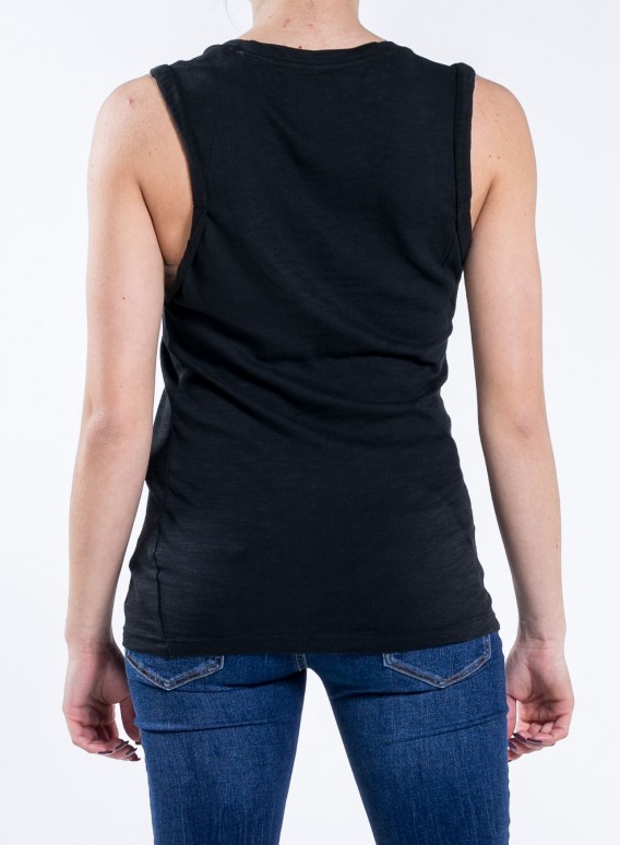 Tank Top W Organic Rolled Up Sleevless