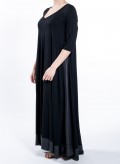 Φόρεμα Asymmetric maxi 3/4 μανίκια double