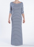Φόρεμα Boatneck 3/4 Sleeves Maxi Mariniere