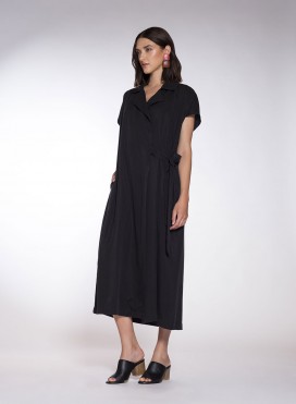 Dress Croise/Lapel Sleeveless Maxi 100% Tencel