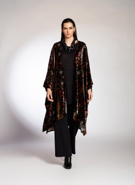 Jacket Kimono Midi Silk Velvet/Print