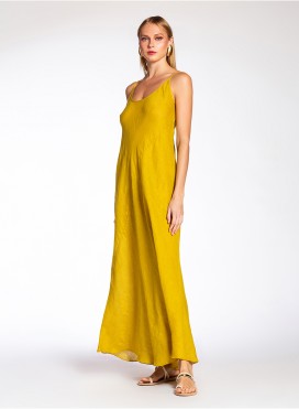 Dress Bias Cut Tiranta Bir Linen