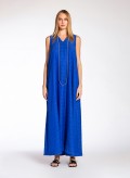 Dress V Pray Sleeveless Jaquard Silk/Cotton