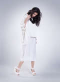 Dress Tetragono Satin/Chiffon 100% Silk White