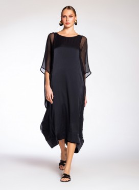 Dress Tetragono Satin/Chiffon 100% Silk