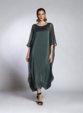 Dress Tetragono Satin/Chiffon 100% Silk