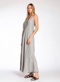 Dress Bias Cut Tiranta Bir Linen Light Grey