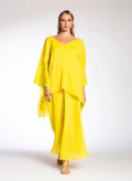 Dress Bias Cut Tiranta Bir Linen Yellow