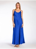 Φόρεμα Bias Cut Tιράντα Bir Λινό Blue Royal