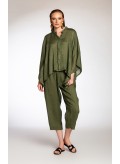 Shirt Mao Poncho Bir Linen Olive