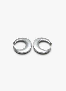 Full moon stud earring silverfoil