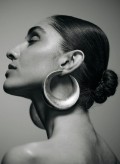 Eclipse stud earring acacia, silverfoil
