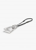 Livia pendant: acrylic, wire, leather
