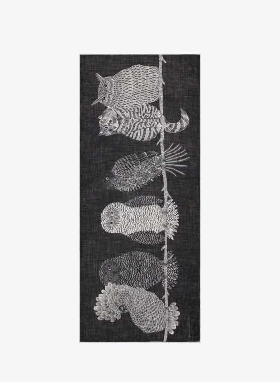 Scarf 80 - Chouette - Black