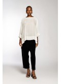 Blouse Boatneck Velvet/Silk