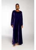 Dress Back U Neck Long Sleeve Velvet/Silk