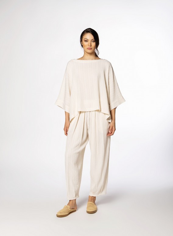 Pants Pleats Crashed Rayon