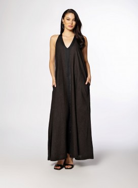 Φόρεμα Halter Panel Bir Λινό/Elxis