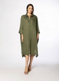 Dress Hide Buttons Bir 100% Linen