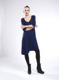 Dress Asymmetric 3/4 Sleeves Elastic