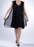 Φόρεμα Μύτες Midi Χωρίς Μανίκι Tulle 100% Pes
