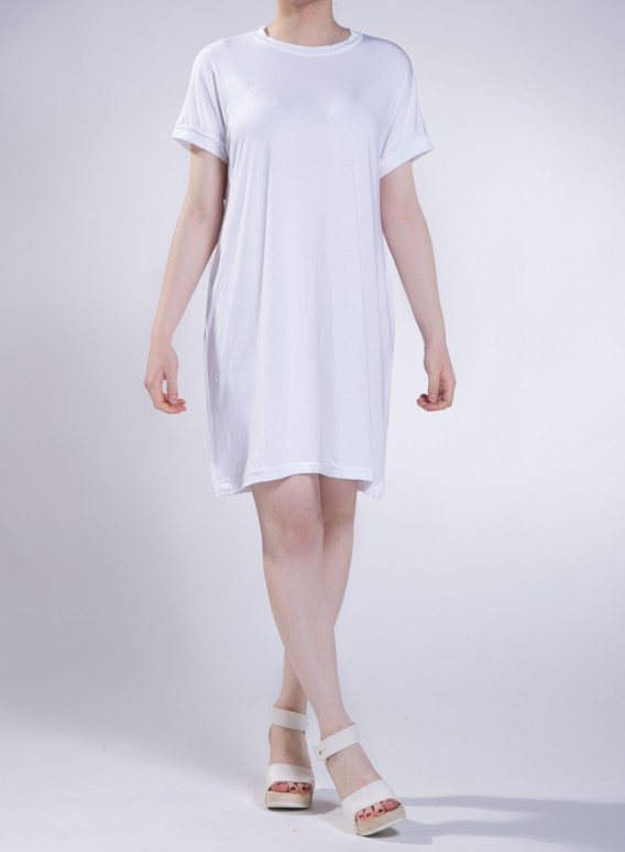 Dress Gender midi short sleeve elastic